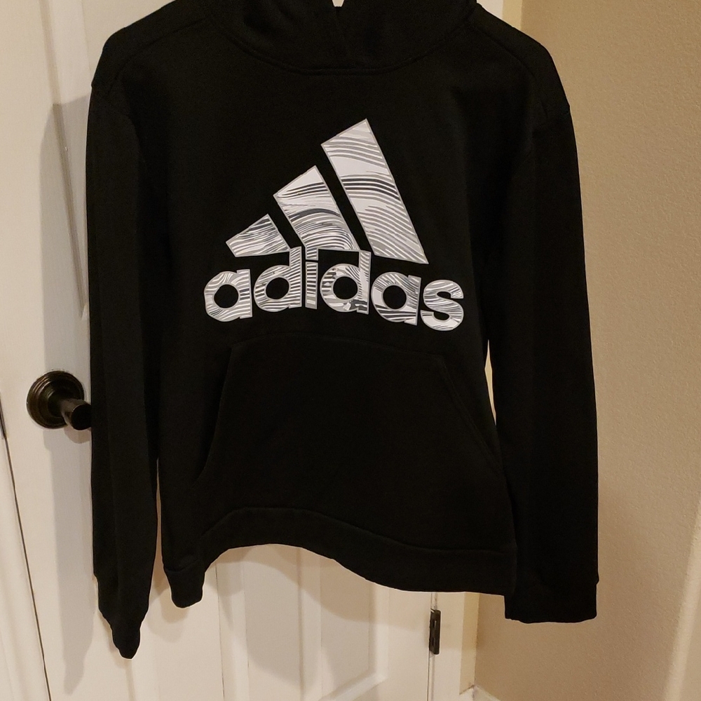 Adidas Black Sweatshirt with Striped Logo